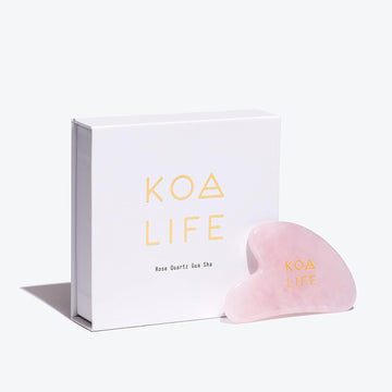 KOA LIFE Rose Quartz Gua Sha Facial Tool - Massage Tool Designed to Promote Micro-Circulation, Reduces Puffiness, Reduce the Signs of Aging with this Lymphatic Drainage Tool