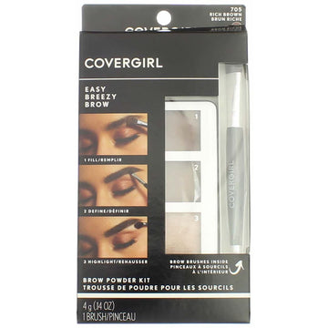 COVERGIRL Easy Breezy Brow Powder Kit, Rich Brown (Pack of 4)