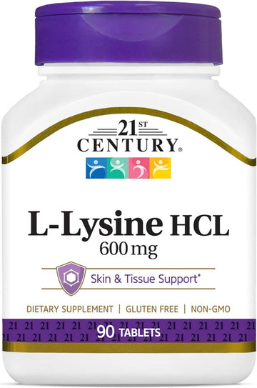 21st Century L-Lysine 600 Mg Tablets, 90 Count (Pack of 2)