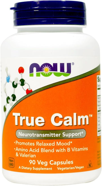 NOW Foods Supplements, True Calm™, Amino Acid blend with B Vitamins & Valerian , 90 Veg Capsules