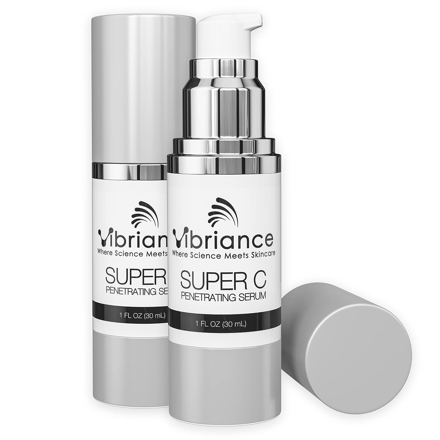 Vibriance Super C Serum for Mature Skin, All-In-One Formula Hydrates, Firms, Lifts, Targets Age Spots, Wrinkles, and Smooths Skin, 1   (30 ), Pack of 2