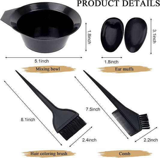 1st Choice Hair Dye Color Brush and Bowl Set, Hair Color Brush Mixing Bowl Kit Tint Comb for Hair Tint Dying Coloring Applicator, (2 brushes+mix bowl)