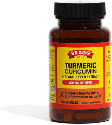Bragg Turmeric Curcumin with BioPerine 1000mg Supplement - 95% Standar
