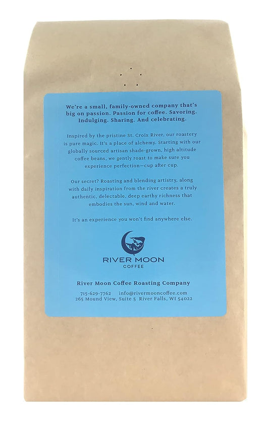 River Moon Coffee, Organic Espresso Beans Whole, Italian Style Medium Roast, USDA Certified Organic, 100% Arabica, Non-GMO, Direct Trade, Lucina Blend