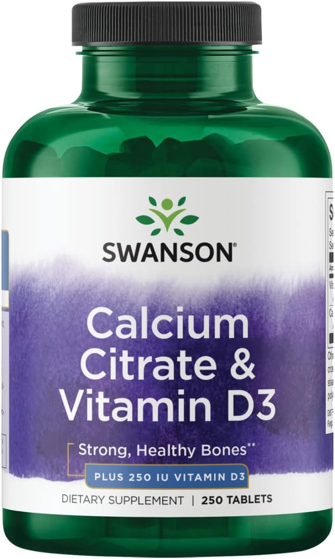 Swanson Calcium Citrate & Vitamin D 250 Tabs