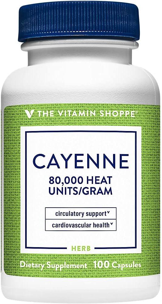 The Vitamin Shoppe Cayenne Extract 450MG (Capsicum), Promotes Cardiova