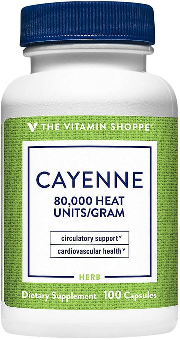 The Vitamin Shoppe Cayenne Extract 450MG (Capsicum), Promotes Cardiova