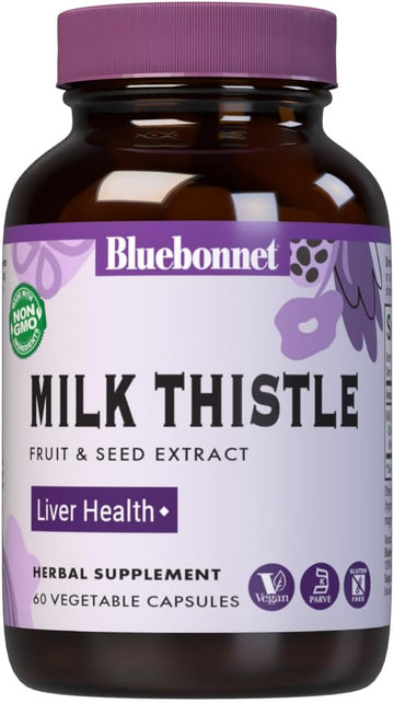 BlueBonnet Milk Thistle Fruit and Seed Extract Supplement, 60 Count
