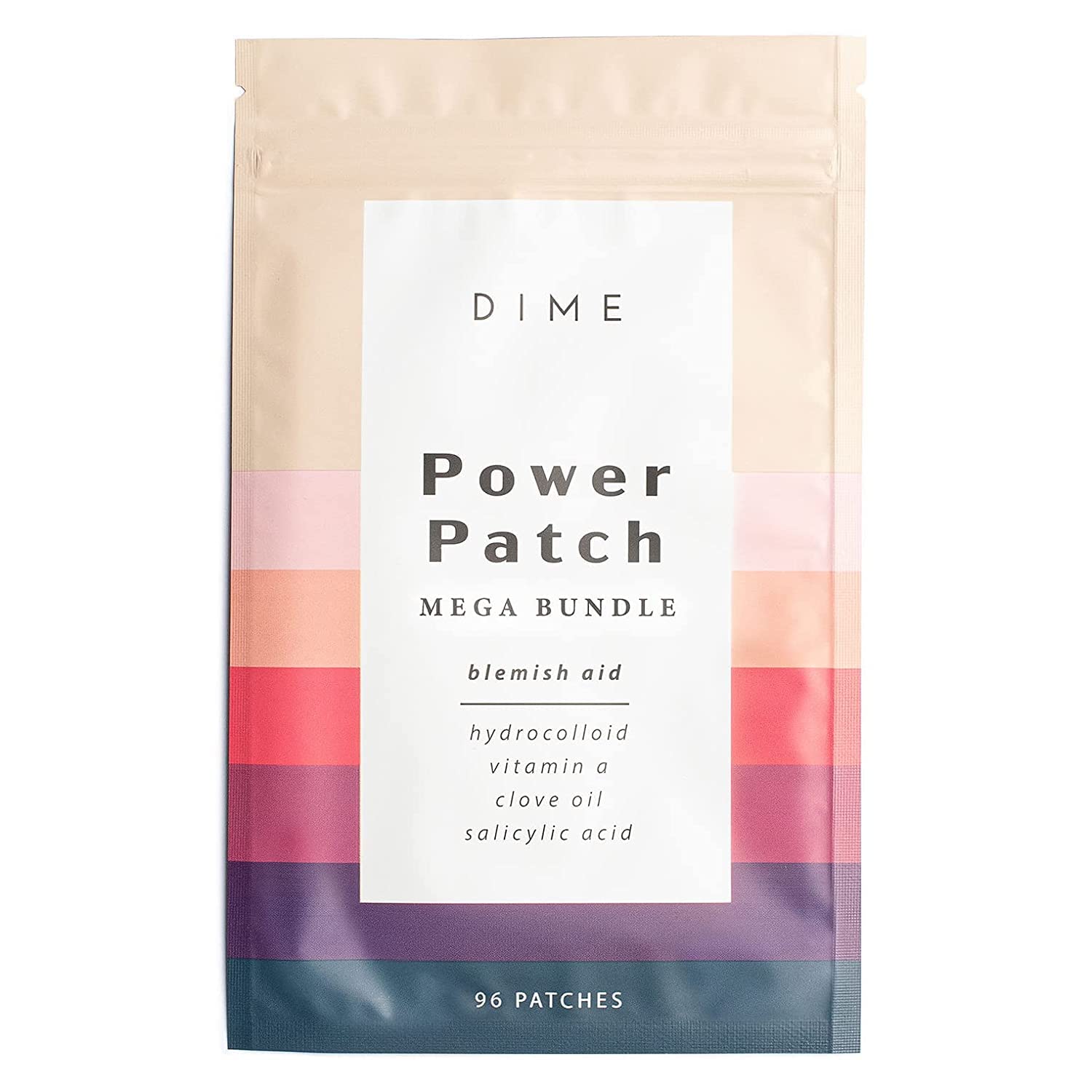 DIME Beauty Power Patch Acne Pimple Patch for Zits and Blemish Aid, Spot Treatment Patch for Face Acne with Salicylic Acid, Hydrocolloid, Vitamin A and Clove Oil, Vegan & Cruelty Free, 96 Count