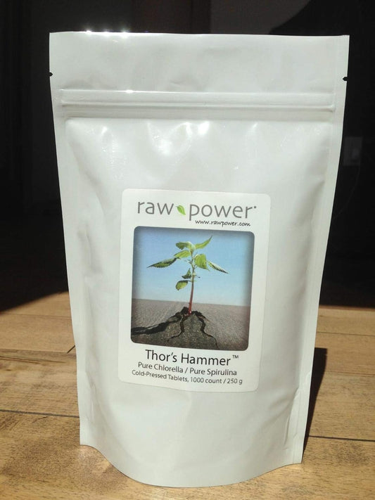Raw Power Thor's Hammer (1000 Tablets Pure chlorella/spirulina Blend),