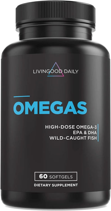 Livingood Daily Omegas - Omega 3 Fish Oil Supplements with EPA & DHA - 750mg per Serving - Joint, Brain, Digestive, and