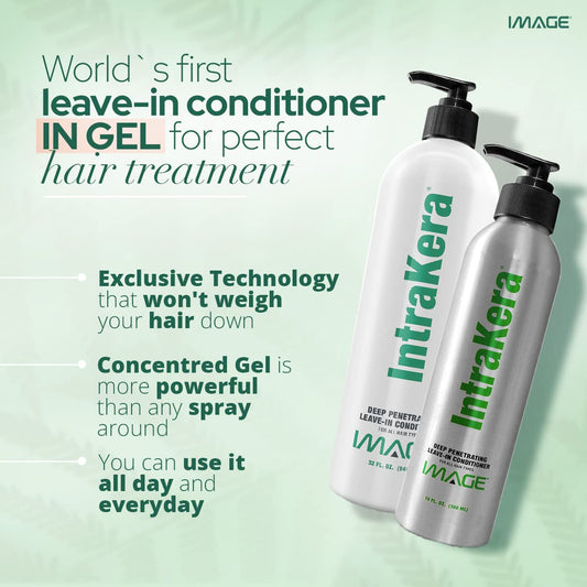 Image Intrakera Leave in Conditioner for All Hair Types, 32   - Detangler for Dry or Damaged Hair - Deep Moisturizer Hair Treatment for Women - Anti Frizz