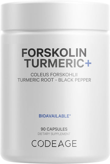 Codeage Forskolin, Pure Forskolin Coleus + Organic Turmeric Root Powde1.6 Ounces