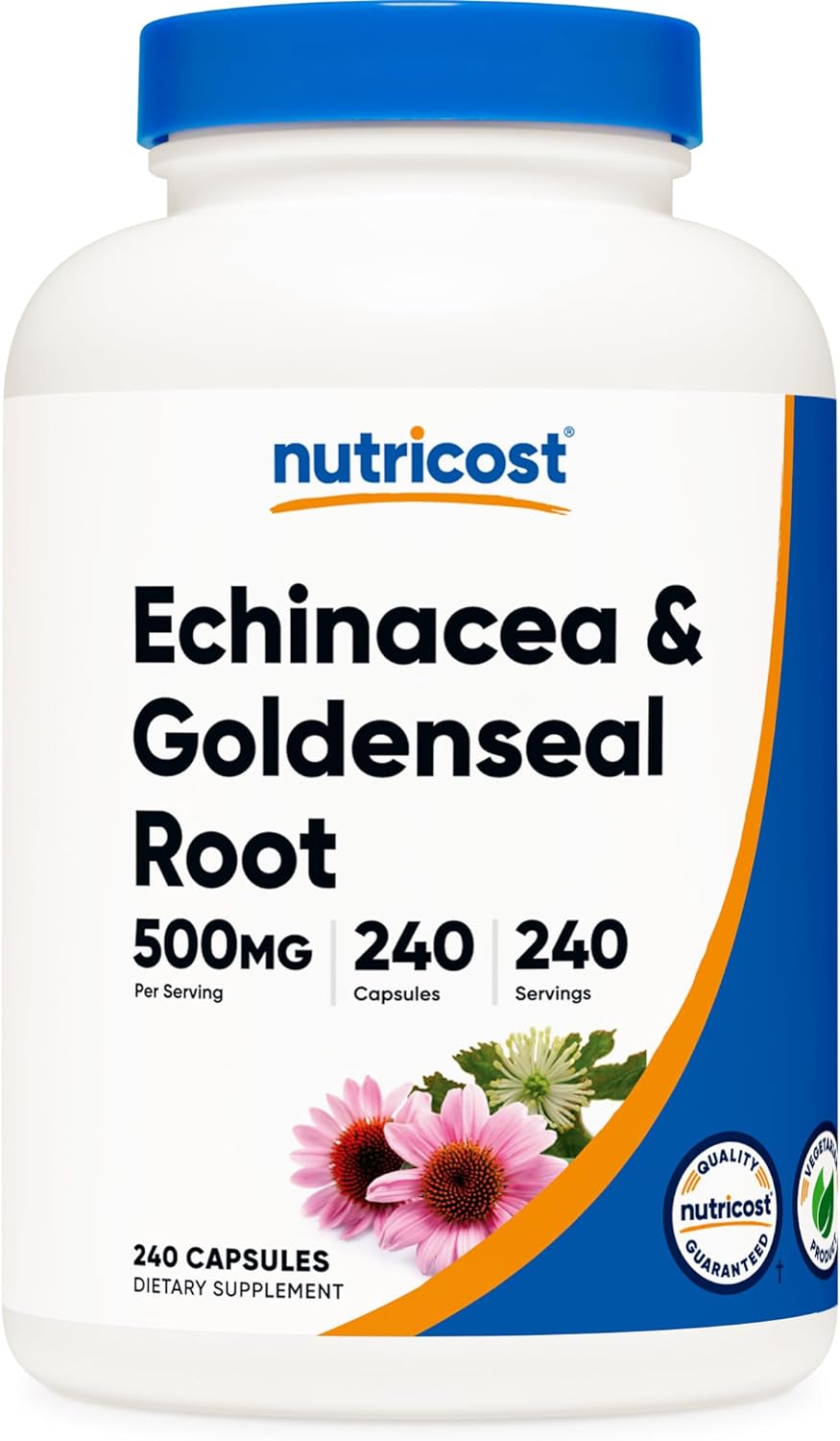 Nutricost Echinacea & Goldenseal Root, 500mg, 240 Capsules - Vegetaria