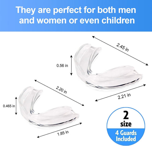 Mouth Guard for Grinding Teeth, 4 Pcs Mouth Guard for Sleeping at Night, Reusable Mouth Guards for Clenching Teeth at Night