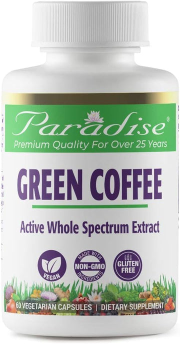 Paradise Herbs Green Coffee Bean, Vegan, Gluten Free, Non GMO, Active
