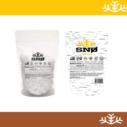 Cinnamon and Lemon KETO Xylitol Candy Chips - SNØ 1LB Bag - Sugar-Free Candy With Only 2 Ingredients | Low Carbs, Diabet