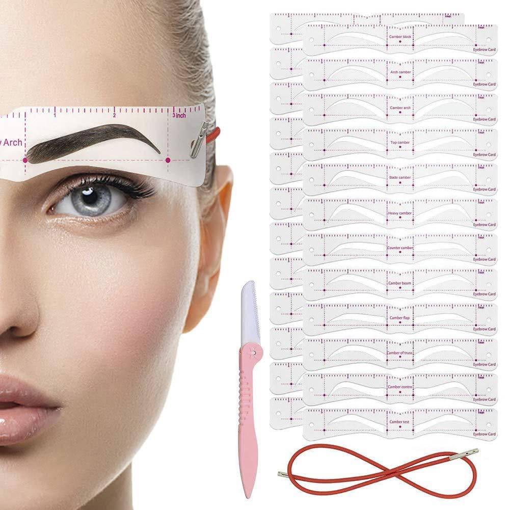 Instabrow Stencil Kit, Eyebrow Stencils Perfect Eyebrow, 2023 New Eyebrow Stamp Stencil Kit, Reusable Eyebrow Shape Kit, Eyebrow Shaper, Eyebrow Stencil Kit for Beginners (Color : 1box/24pcs)