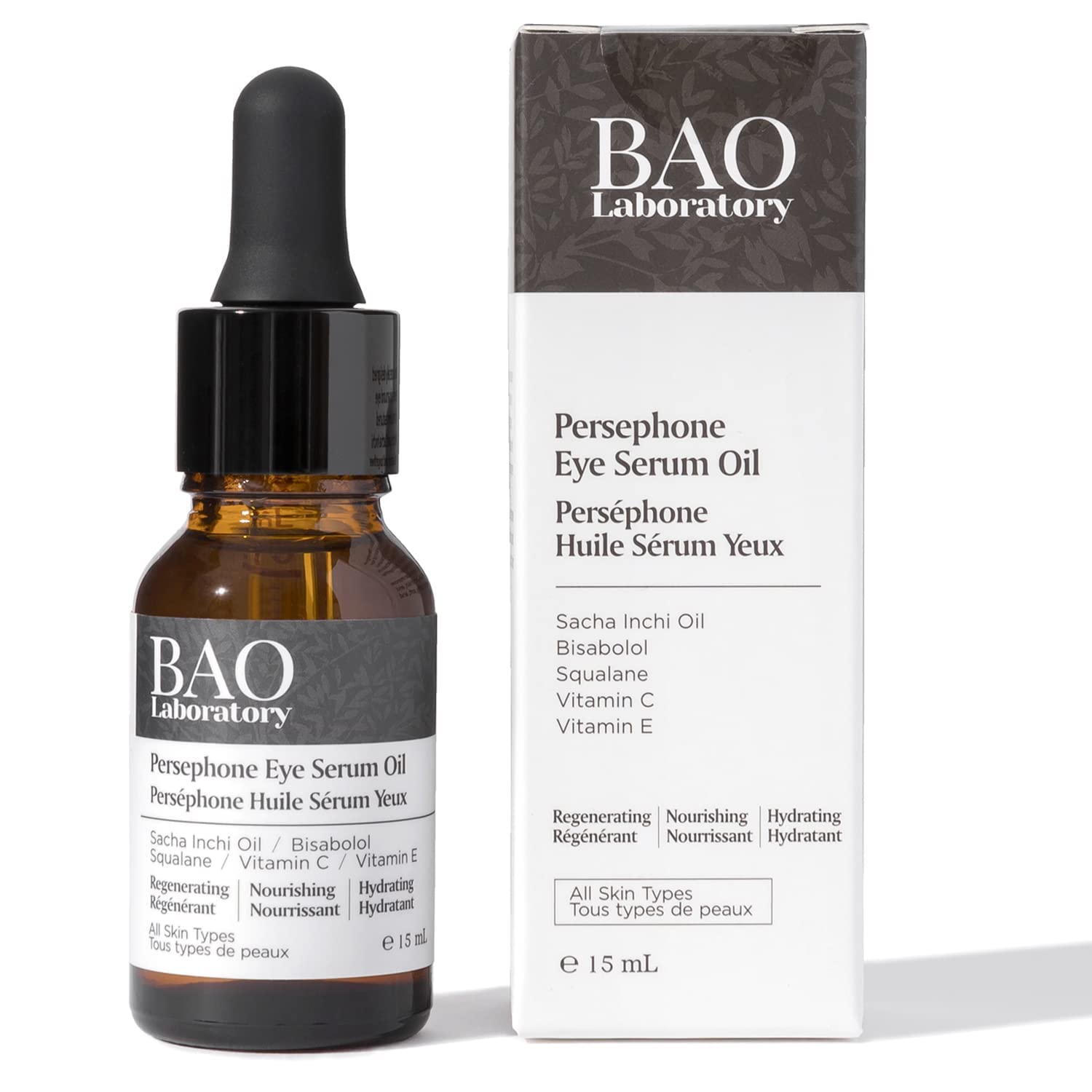 BAO Laboratory Persephone Eye Serum Oil (15 ML) | Sacha Inchi Oil, Bisabolol and Vitamin C & E | Eye Serum for Wrinkles, Finelines and Dark Circle