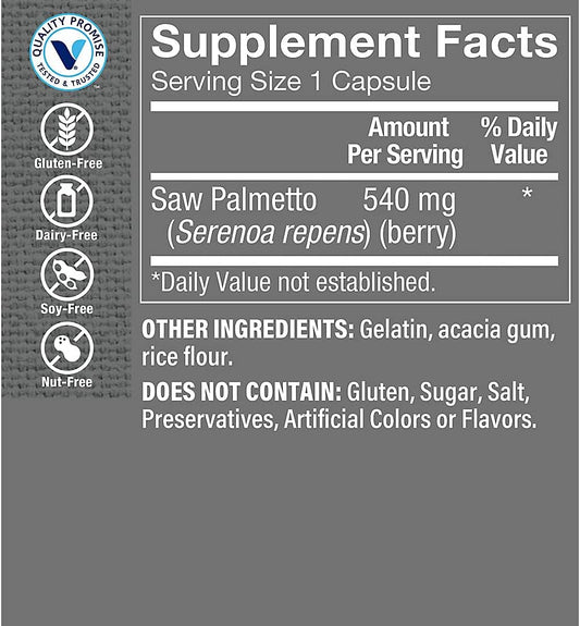 The Vitamin Shoppe Saw Palmetto Berries 540MG (300 Capsules)