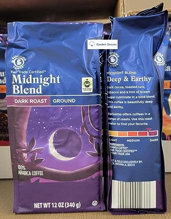 Barissimo Midnight Blend Dark Roast Ground Coffee (Two Bags)