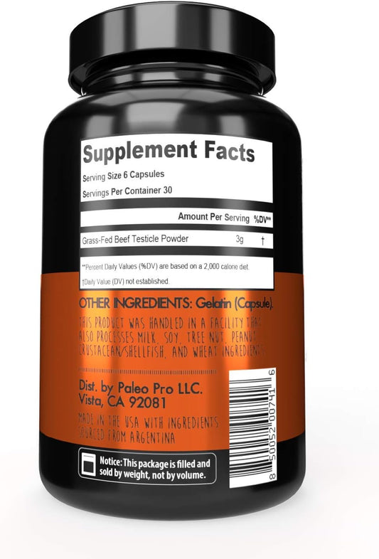 Paleo Pro Major Mojo Premium Beef Organs Capsules, Beef Testicles From