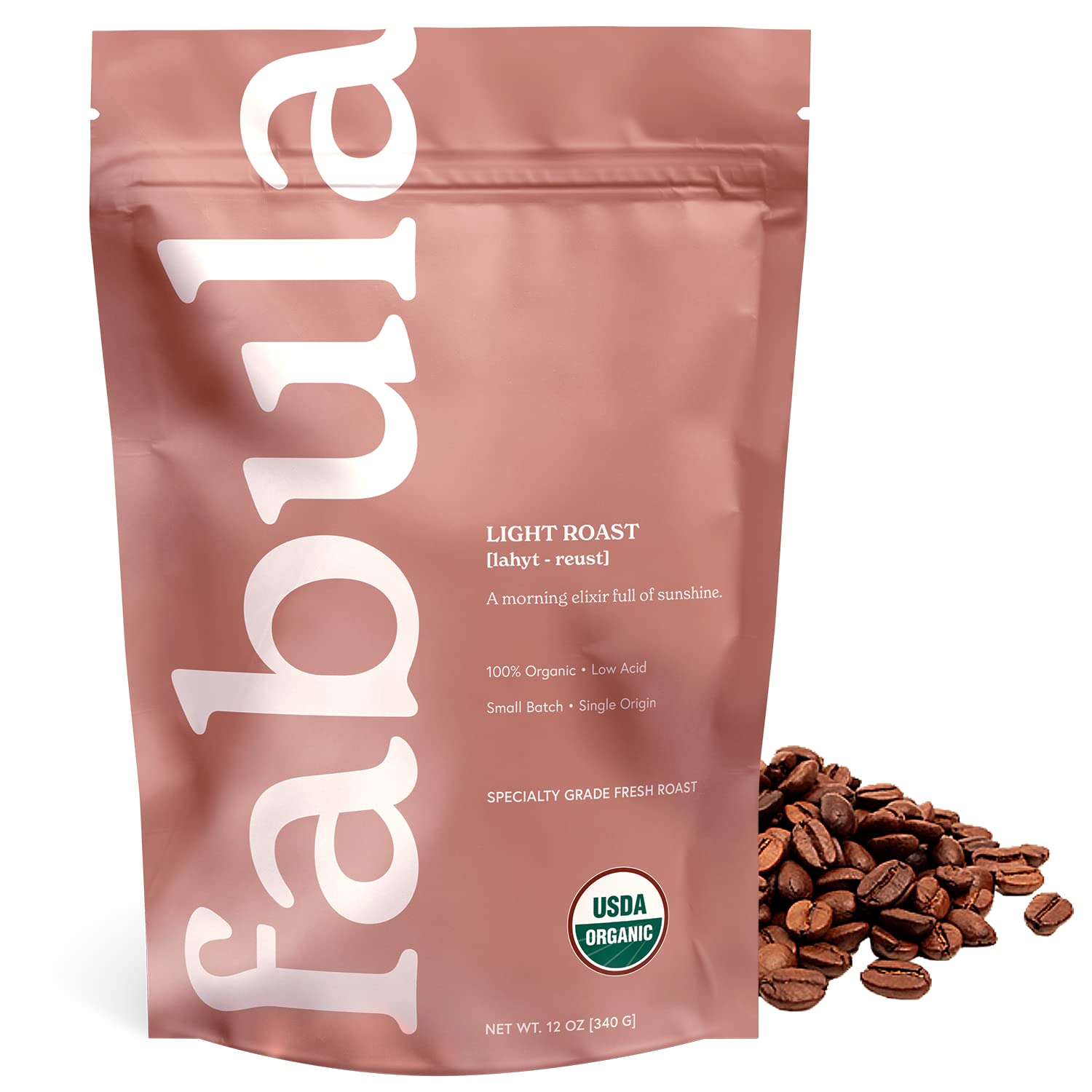 Fabula Coffee Light Roast Whole Beans - Organic - Low Acid - Single Origin - Non-GMO - Mold Free