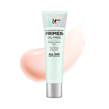 IT Cosmetics Your Skin But Better Makeup Primer+ - Extends Makeup Wear, Hydrates Skin, Refines the Look of Pores - With Glycerin, Bark Extract & Ginger Root Extract - Oil-Free Formula - 1