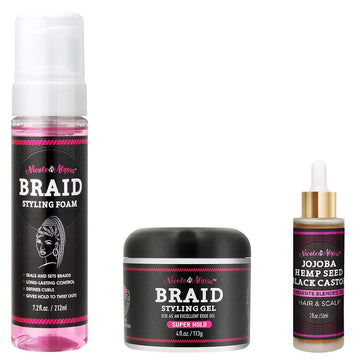 [ Nicole & Alyssa ] Braid Gel, Foam and Scalp Oil Set