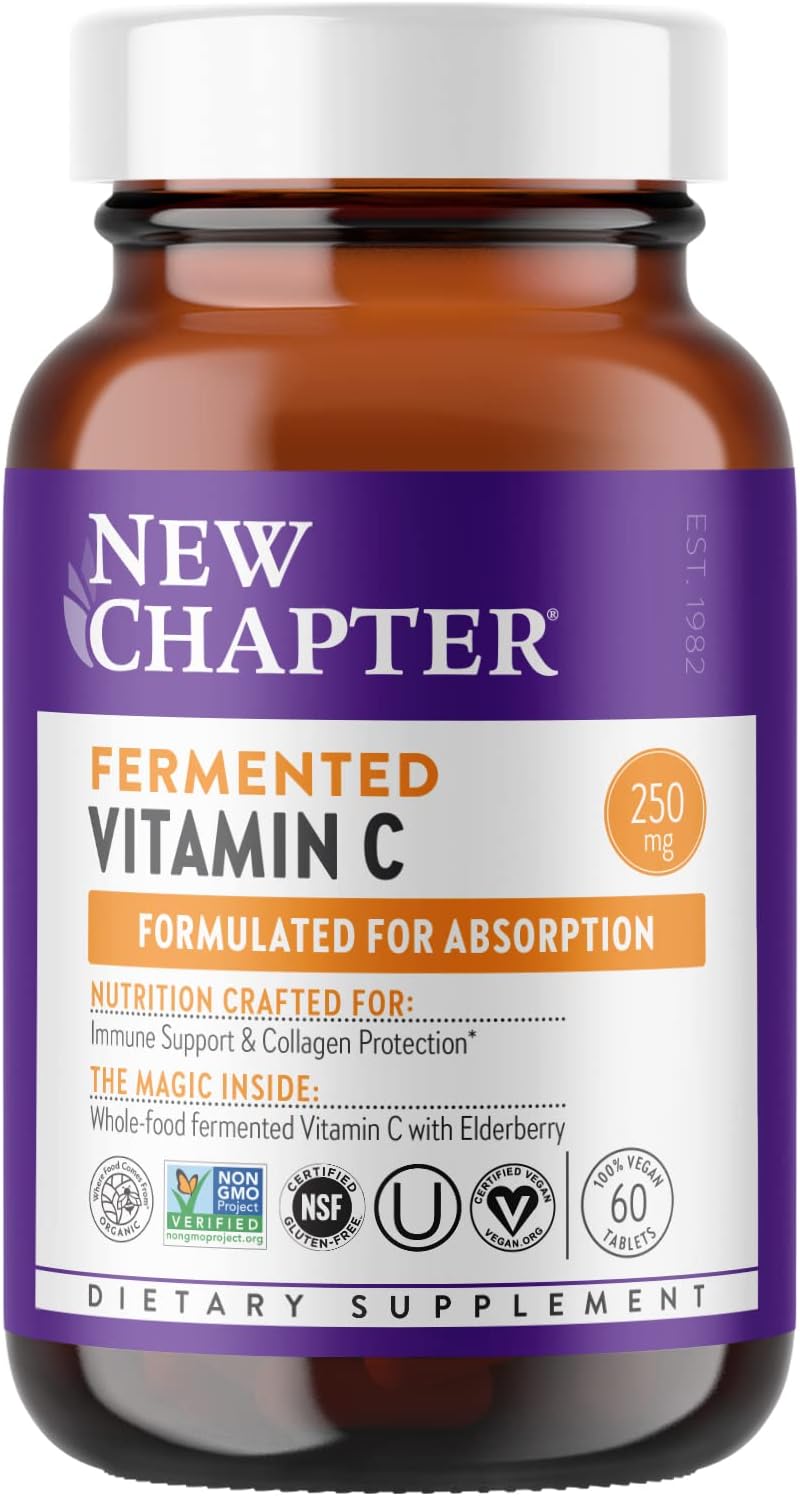 New Chapter Fermented Vitamin C + Elderberry, ONE Daily for Immune Sup