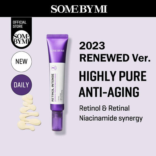 SOME BY MI Retinol Intense Advanced Triple Action Eye Cream - 1.01, 30ml - Fine Lines and Dark Circles Care for Sensitive Skin - Mild Retinol Under Eye Night Cream for Aging Signs - Facial Skin Care