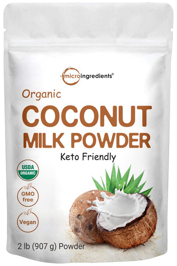 Micro Ingredients Organic Coconut Milk Powder, Plant-Based Creamer, Perfect for Coffee, Tea and Smoothie, Non-GMO and Keto Friendly