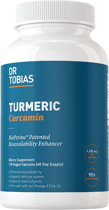 Dr. Tobias Turmeric Curcumin Supplement with BioPerine & Black Pepper,