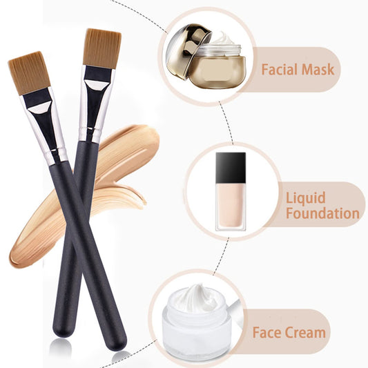 Ksvsonrvi Facial Mask Brush, at Head Soft Man-made Fiber Brush Cosmetic Tool for Body Lotion, Mud, Clay, Charcoal Mixed Mask
