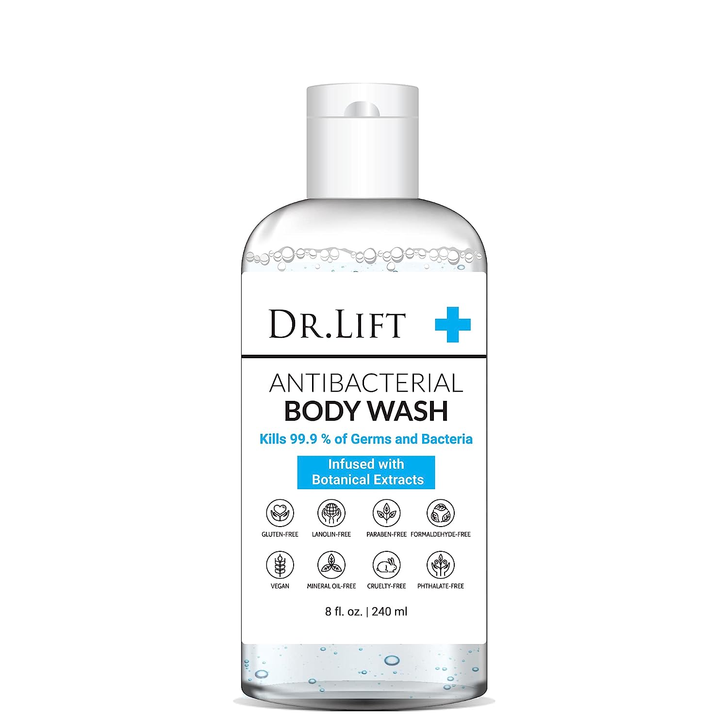 DR. LIFT Antibacterial Body Wash, 8  - Gentle & Effective Shower Gel - Made in America