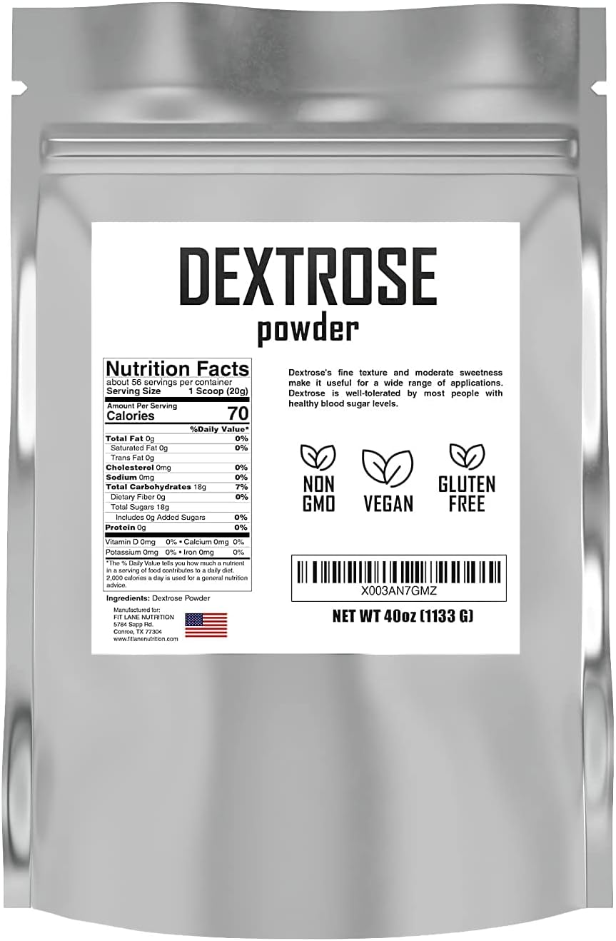 Bulk Dextrose Powder 2.5 lbs - Pure Carb Powder Unflavored - Good Source of Glucose and Carbohydrates - Food Grade Dextr