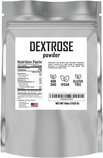 Bulk Dextrose Powder 2.5 lbs - Pure Carb Powder Unflavored - Good Source of Glucose and Carbohydrates - Food Grade Dextr