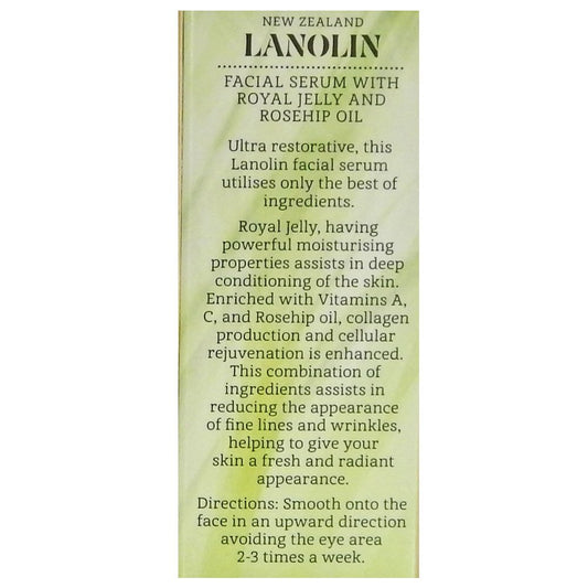 Wild Ferns Lanolin Facial Serum with Royal Jelly, Rosehip Oil, and Green Tea Extract