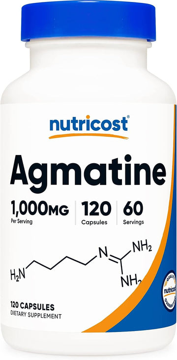 Nutricost Agmatine Sulfate 1000mg, 120 Capsules - Gluten Free, Non GMO, 500mg Per Capsule