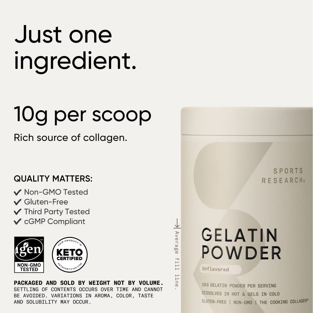 Sports Research Gelatin Collagen Cooking Powder - Sourced fr