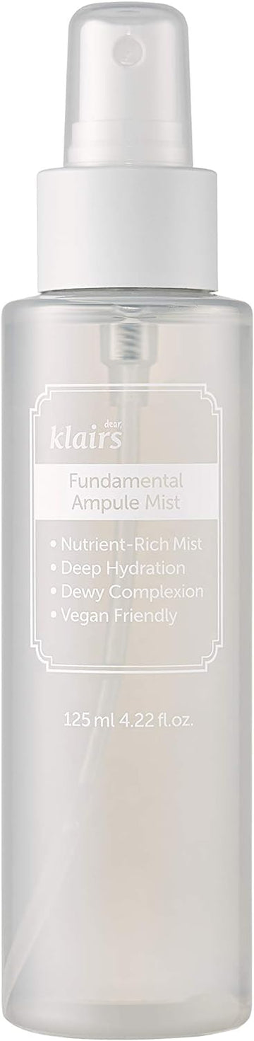 DearKlairs Fundamental Ampule Mist 4.22  , All Skin Types, ampule in a Bottle, face Toner Spray, Composed of Green Tea Water