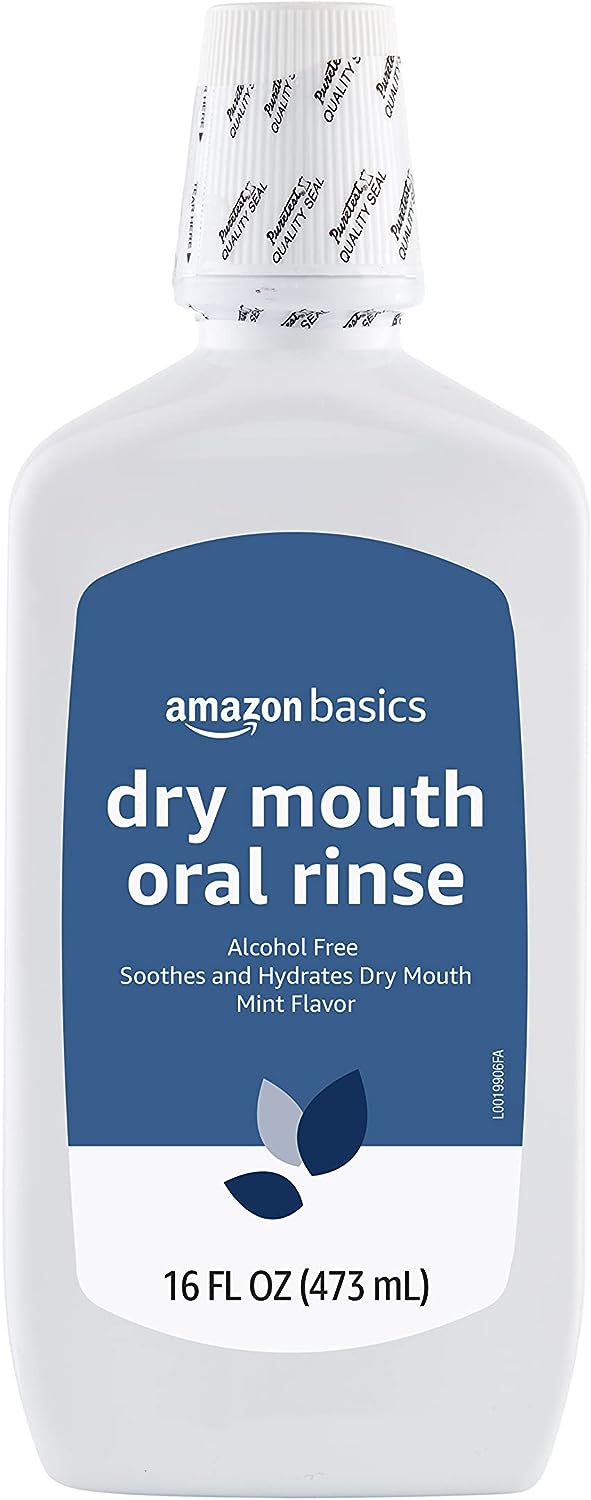 Amazon Basics Dry Mouth Oral Rinse, Alcohol Free, Mint, 16 uid , 1-Pack (Previously Solimo)