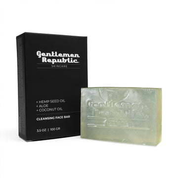 Gentlemen Republic ?Cleansing Face Bar with Hemp Seed Oil, Aloe, and Coconut Oil - Classic Lather for All Skin Types for men, 3.5