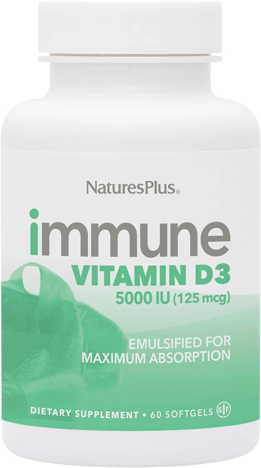 Naturesplus Immune Vitamin D3 5000 Iu - 60 Softgels - Supports Immune