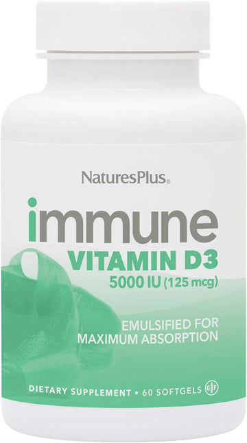 Naturesplus Immune Vitamin D3 5000 Iu - 60 Softgels - Supports Immune