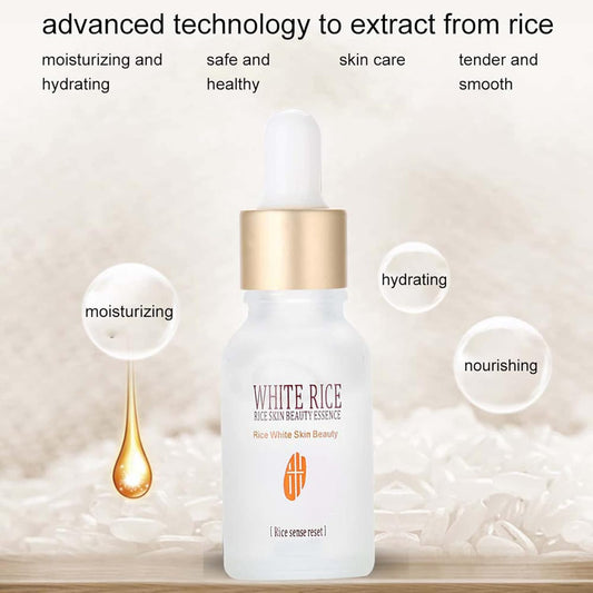 15 Face Serum, Gentle and Lightweight Facial Serum Moisturizing Hydrating Nourishing White Rice Skin Care Moisturizer for Men Women Dry Skin