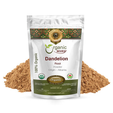Organic Way Dandelion Root Powder (Taraxacum officinale) | Herbal Tea - European Wild-Harvest | Organic & Kosher Certified | Non GMO & Gluten Free | USDA Certified | Origin - Albania
