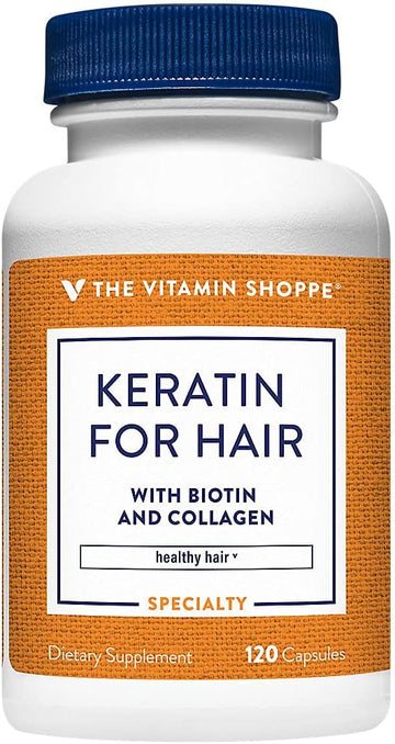 The Vitamin Shoppe Keratin for Hair with Biotin & Collagen, Supports S