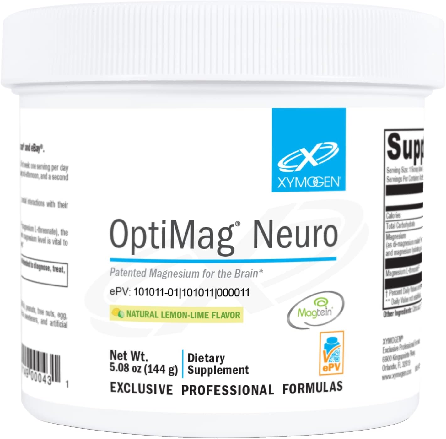 XYMOGEN OptiMag Neuro Magnesium Powder - Magnesium L-Threonate, Magnes