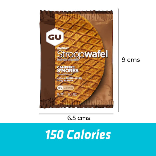 GU Energy Stroopwafel Sports Nutrition Waffle Campfire S'mores, 16 Cou1 Pounds